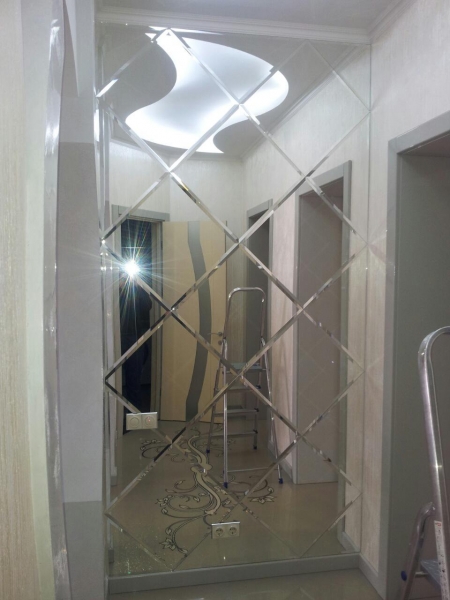 Зеркальное  панно с фацетом